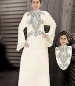 Cream embroidered georgette islamic kaftans