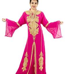 Pink embroidered georgette islamic kaftans