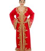 Turquoise  embroidered georgette islamic kaftans