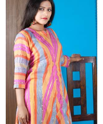 Multi Colour Khadi Cotton Kurta 1