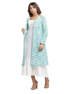 green block print cotton kurti-set 4