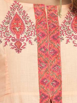orange block print cotton kurti-set 5