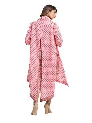 pink block print cotton kurti-set 2