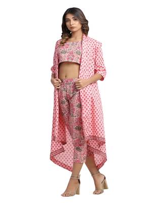 pink block print cotton kurti-set 4