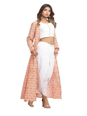 orange block print cotton kurti-set 4