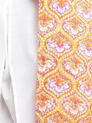 orange block print cotton kurti-set 5