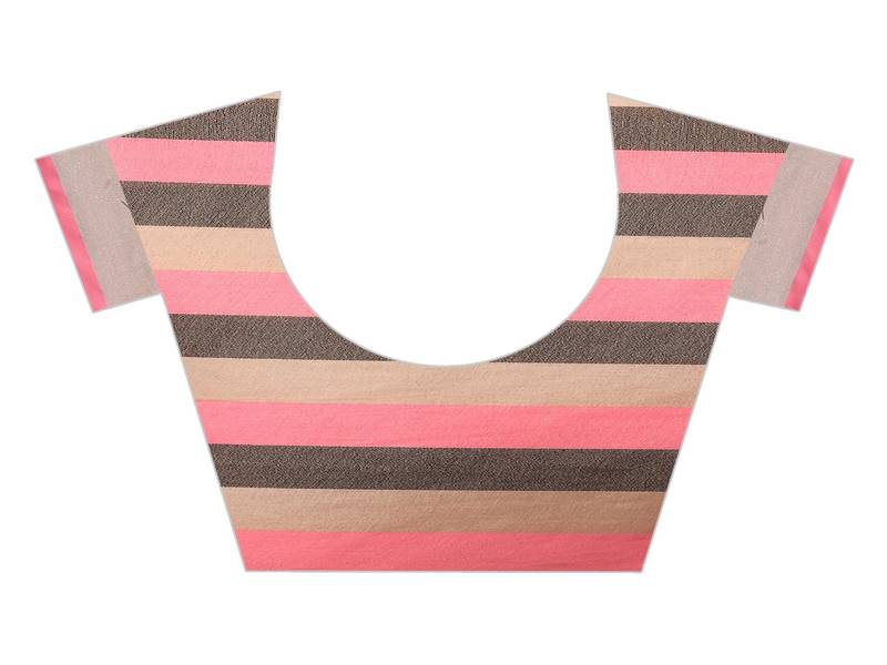 Pink Woven cotton silk saree with blouse