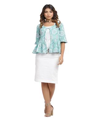 white block print cotton stitched dresses 1