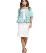 white block print cotton stitched dresses