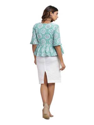 white block print cotton stitched dresses 2