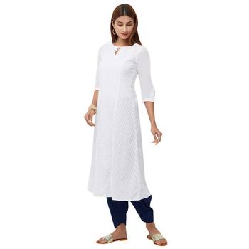 Blue American Crepe Embroidered Mid Rise Dhoti Pants For Women's 4