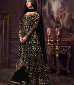 Black embroidered net anarakali