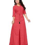 Peach Plain Rayon Kurti