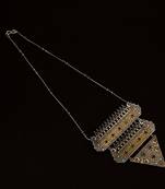 Magniticent Oxidisied Silver & Gold  Brass Necklace  With Black Beads For Women & Girls