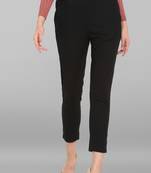 Black plain Cotton Narrow Pant