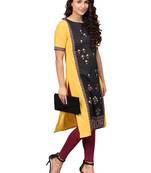Mustard printed crepe kurti