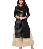Black printed crepe kurti