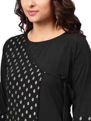 Black printed crepe kurti 3
