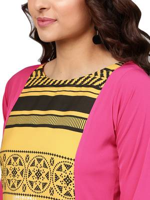 Pink printed crepe kurti 3