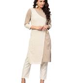 Beige printed crepe kurti