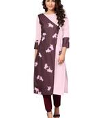 Pink printed crepe kurti