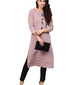 Mauve plain crepe kurti