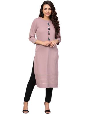 Mauve plain crepe kurti 2
