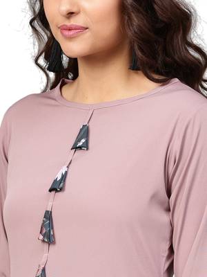 Mauve plain crepe kurti 3