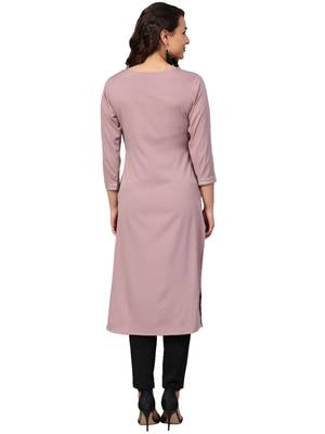 Mauve plain crepe kurti 4