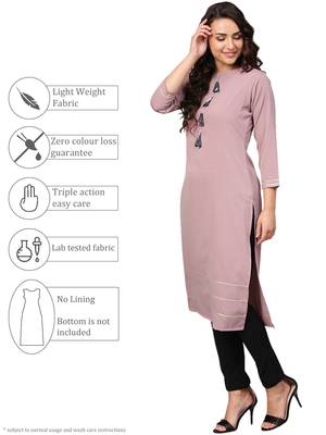 Mauve plain crepe kurti 5