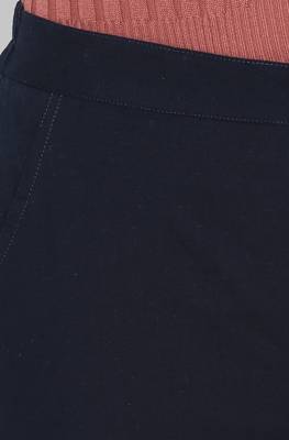 Navy Blue plain Cotton Narrow Pant 5