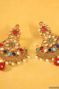 Antique Navratan Zircon Danglers
