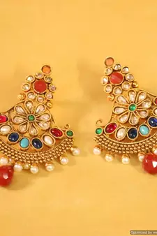 Antique Navratan Zircon Danglers