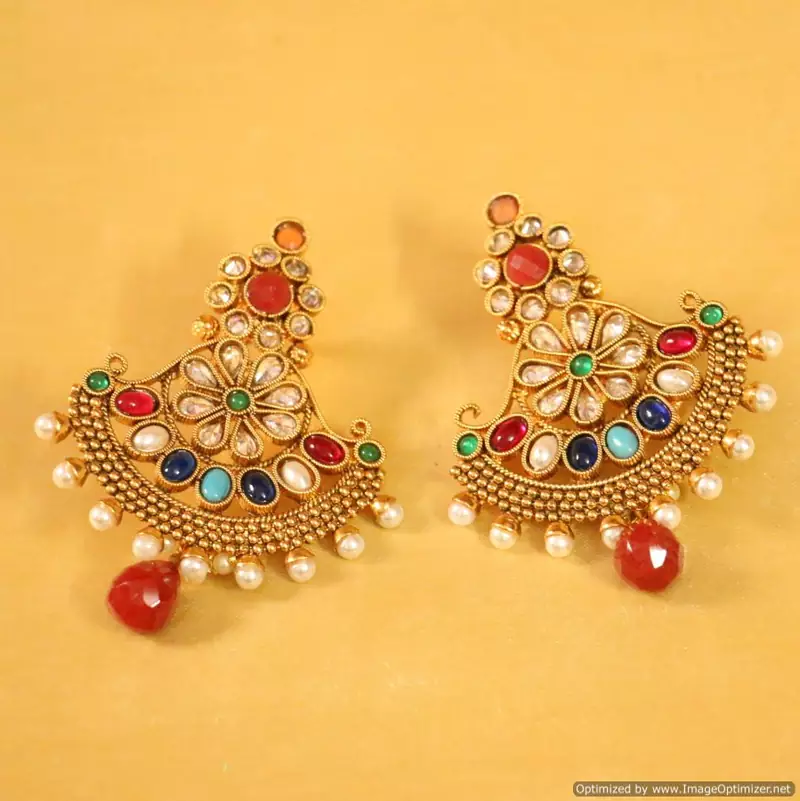 Antique Navratan Zircon Danglers