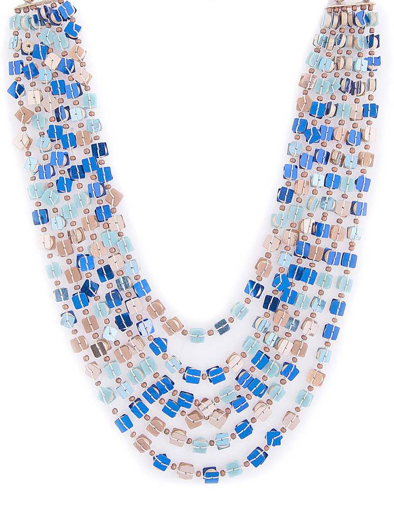 Navy Blue Beaded Necklace