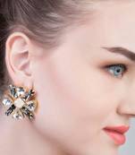 Black And White Crystal Stud Earrings