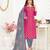 Pink embroidered banarasi cotton kameez with dupatta