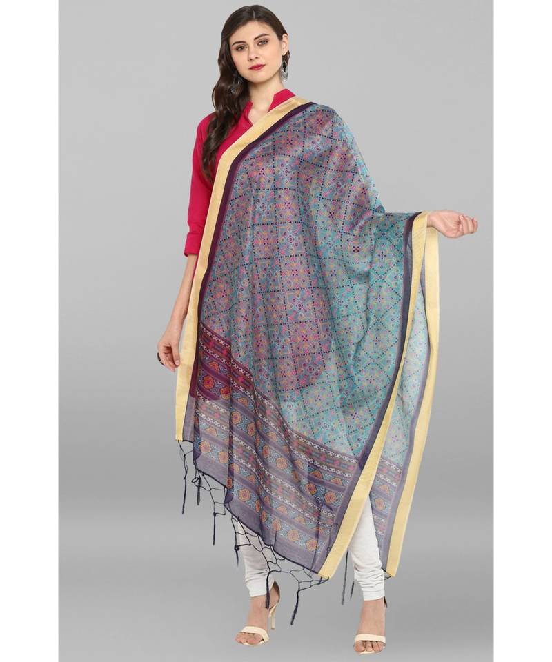 Women/'s Poly Silk duppata multicolor