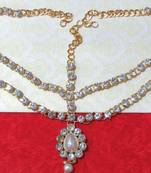 White cubic zirconia maang tikka