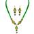 Rajasthani Traditio0l Kundan Green Mee0 Work Puwai Necklce With 4Layer Beads String