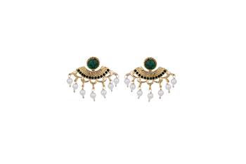 Vendee Jewellery Ethnic Gold Plated chandbali  Earring For Women Zinc Jhumki Earring 1