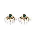 Vendee Jewellery Ethnic Gold Plated chandbali  Earring For Women Zinc Jhumki Earring