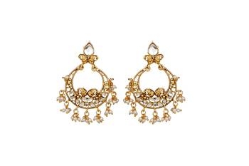 Vendee FashionTraditional round Gold Plated Brass Chandbali Earring 1