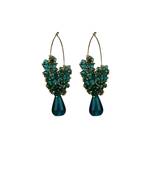 Indian Bollywood Gold Plated Green Pearl Hoop jhumki Earrings Bridal Jewelry