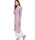 Purple Cotton Ikkat Kurta