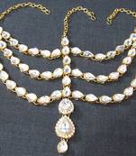 White cubic zirconia maang tikka