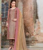 Pink embroidered tussar salwar with dupatta
