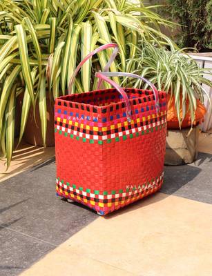Kalapuri Shopping/Travelling Baskets Authentic Hand Crafted Large Basket Bag 2