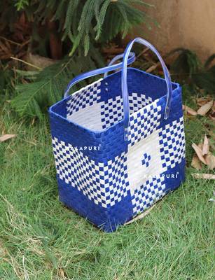 Kalapuri Shopping/Travelling Baskets Authentic Hand Crafted Large Basket Bag 2