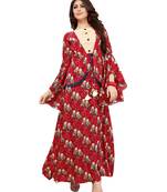 Red printed rayon kurti